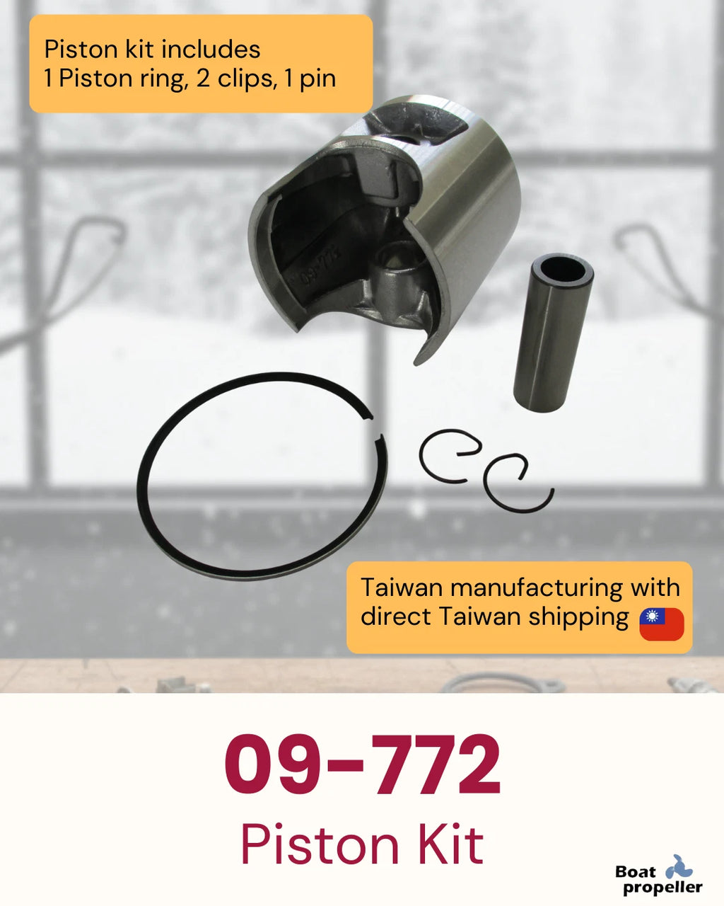 Piston Kit for Ski Doo Formula Summit 583 (STD, 09-772, 420-9958-35)