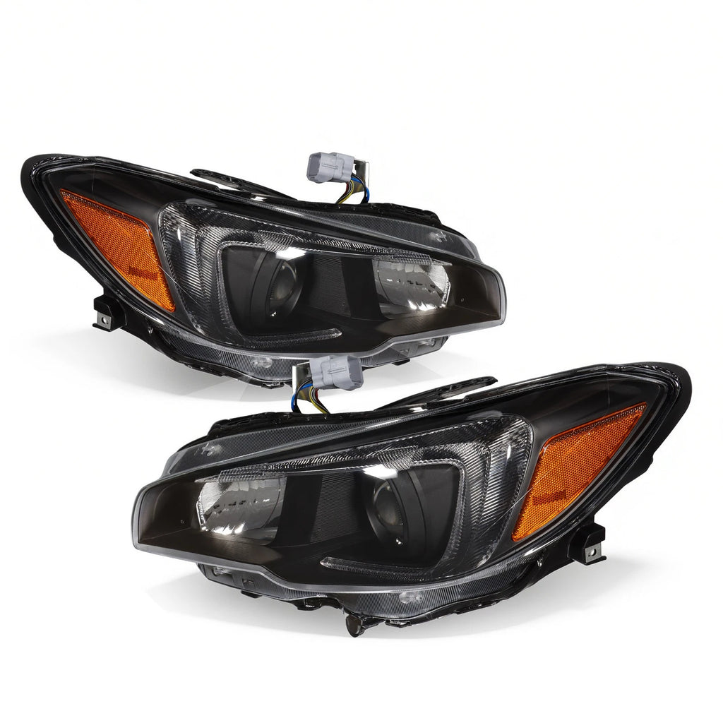Headlight Assembly Set for Subaru WRX (2015–2021) Left+Right Halogen Black