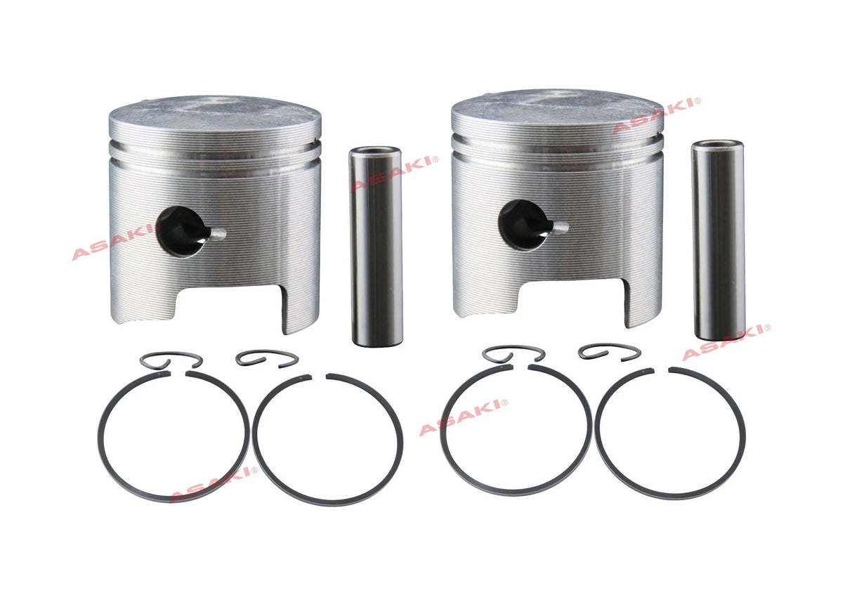 2X Piston Kit for Suzuki 9.9, 15 HP Motor (12110-93130 0.50) with Piston Ring 2mm