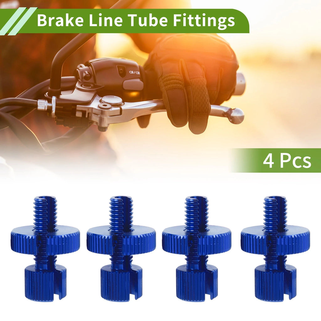 Clutch Brake Cable Adjuster Screw Set for M8 Motorcycles (Blue) (4 Pack)