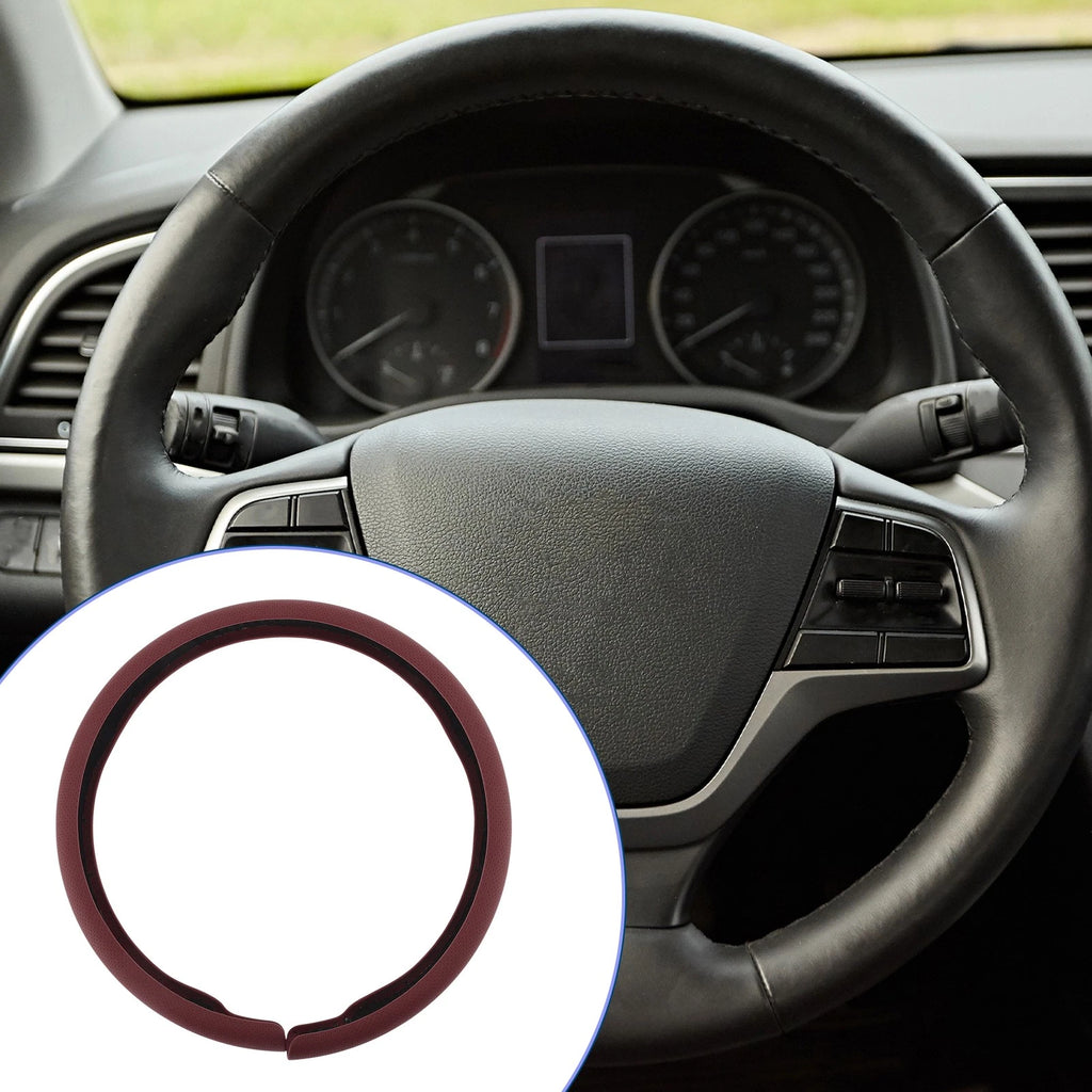 Steering Wheel Cover for Universal Fit (14.96", Wine Red)