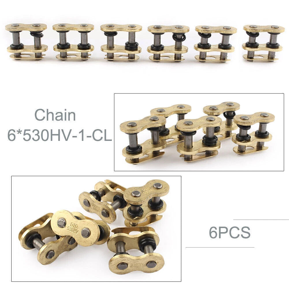 Set of 6 Metal O-Ring Connecting Chain Master Links for Motorcycle ATV