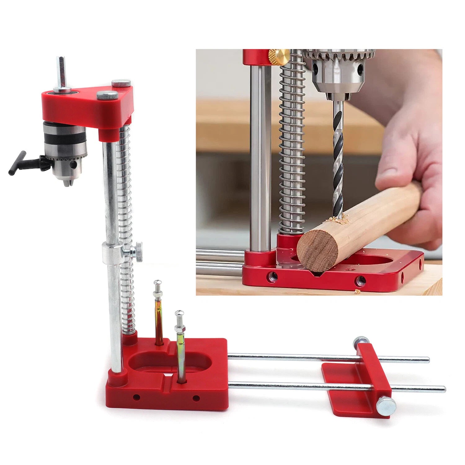 Adjustable Hole Drilling Template Tool for Woodworking