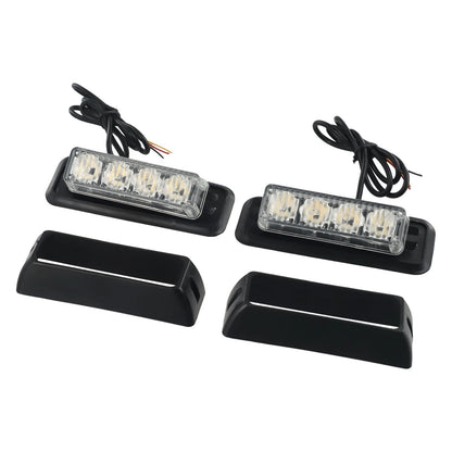 2X 12-24V 4 LED Orange Amber Strobe Light Lamp for Recovery Vehicles
