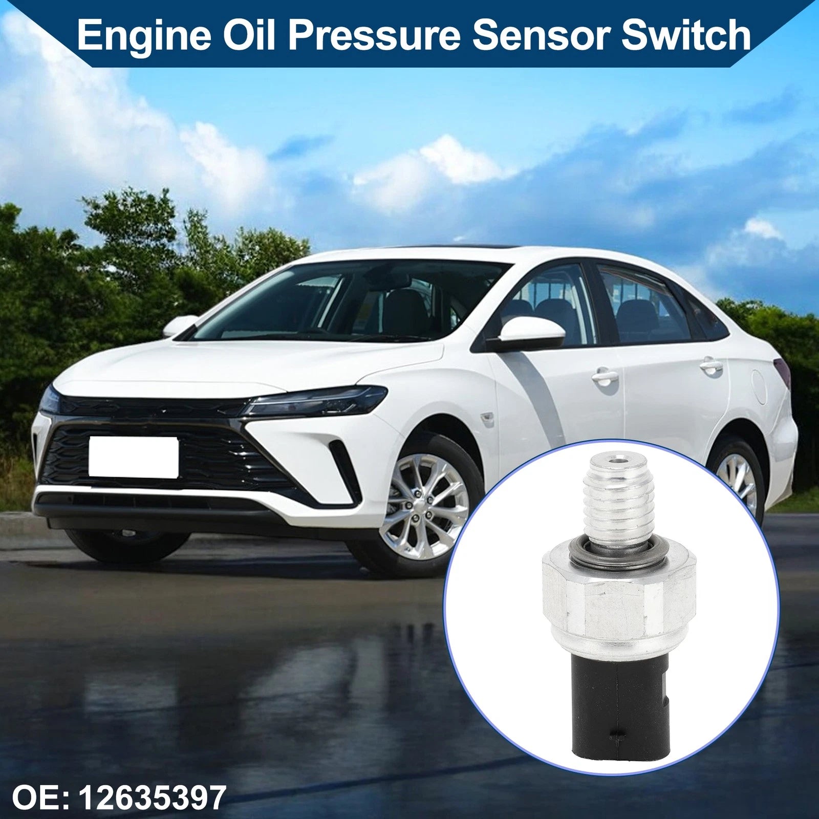 Engine Oil Pressure Sensor Switch Durable Replacement for Buick Allure (2009–2009)
