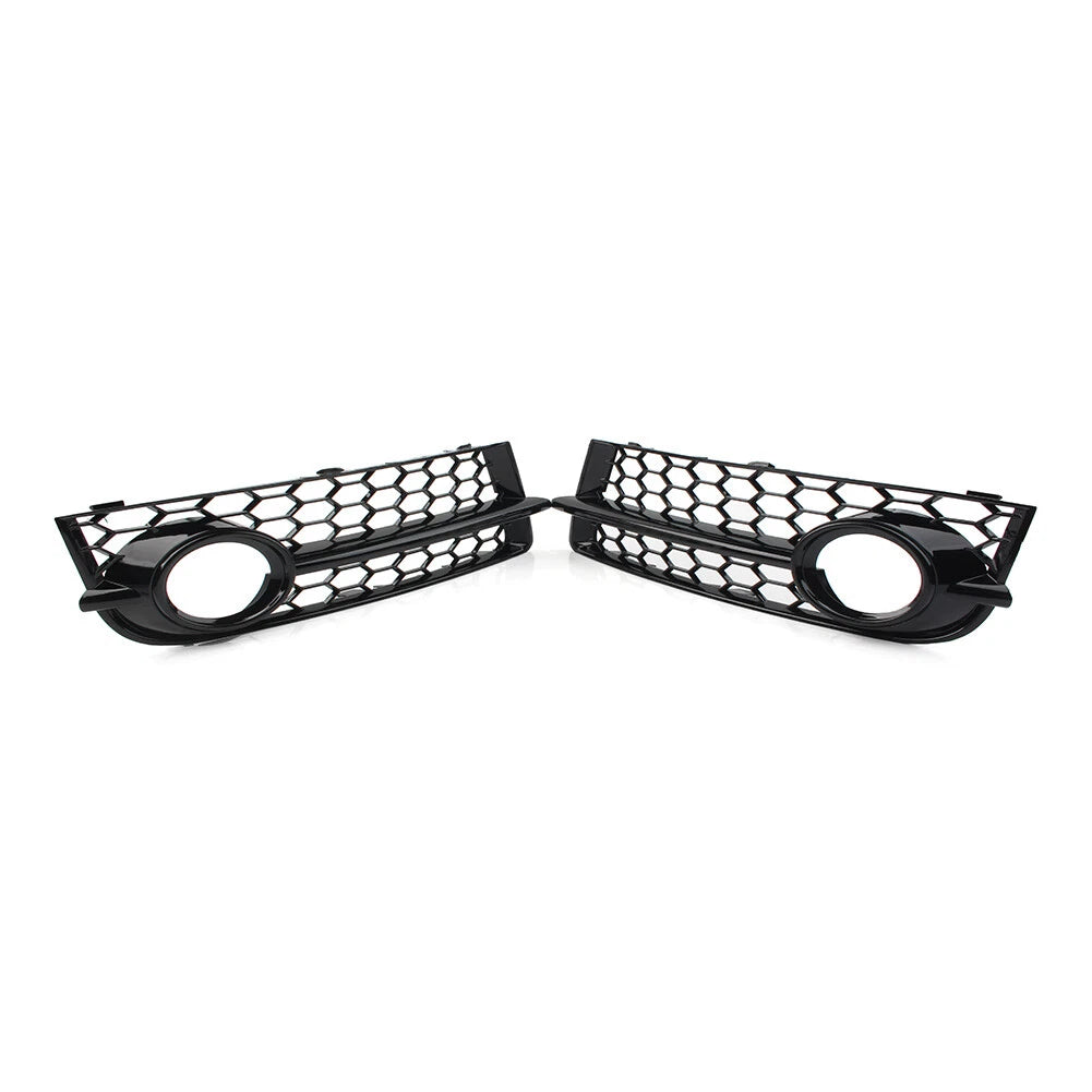 Glossy Black Honeycomb Front Bumper Fog Light Grille Cover for Audi TT 8J (2006–2014)