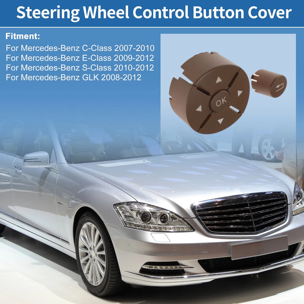 Steering Wheel Control Button Cover Replacement for Mercedes-Benz C-Class (2008–2021)