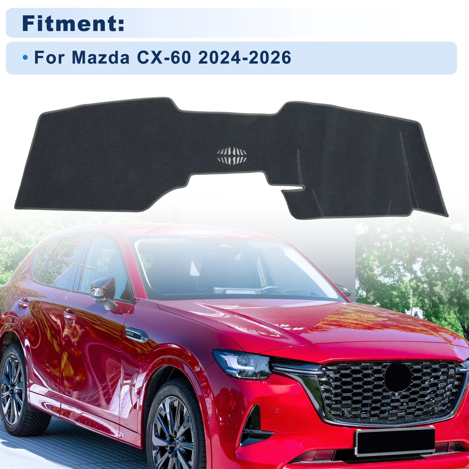 Dash Cover for Mazda CX-60 2024–2026 Without HUD Polyester Gray