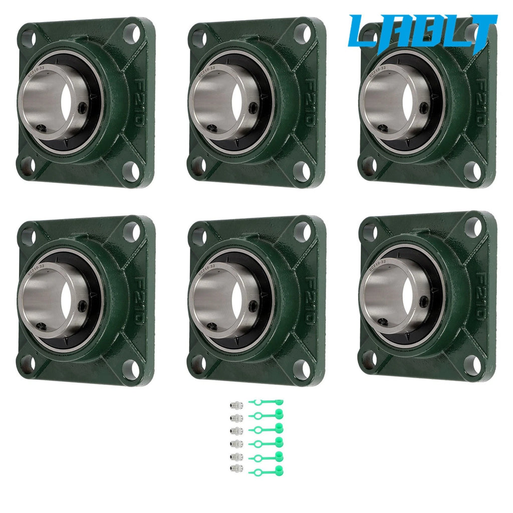 6 Pack Pillow Block Flange Bearing UCF210-32 for (2" Bore)