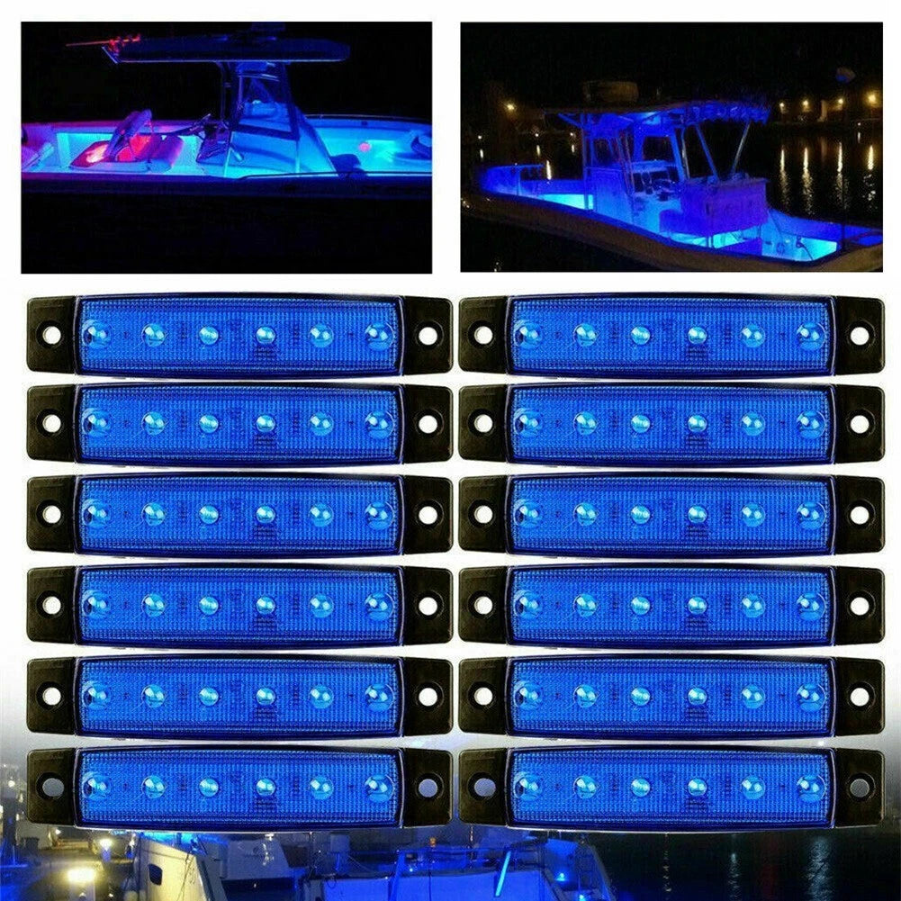 12 Pcs LED Courtesy Lights for Marine Boat (Waterproof)