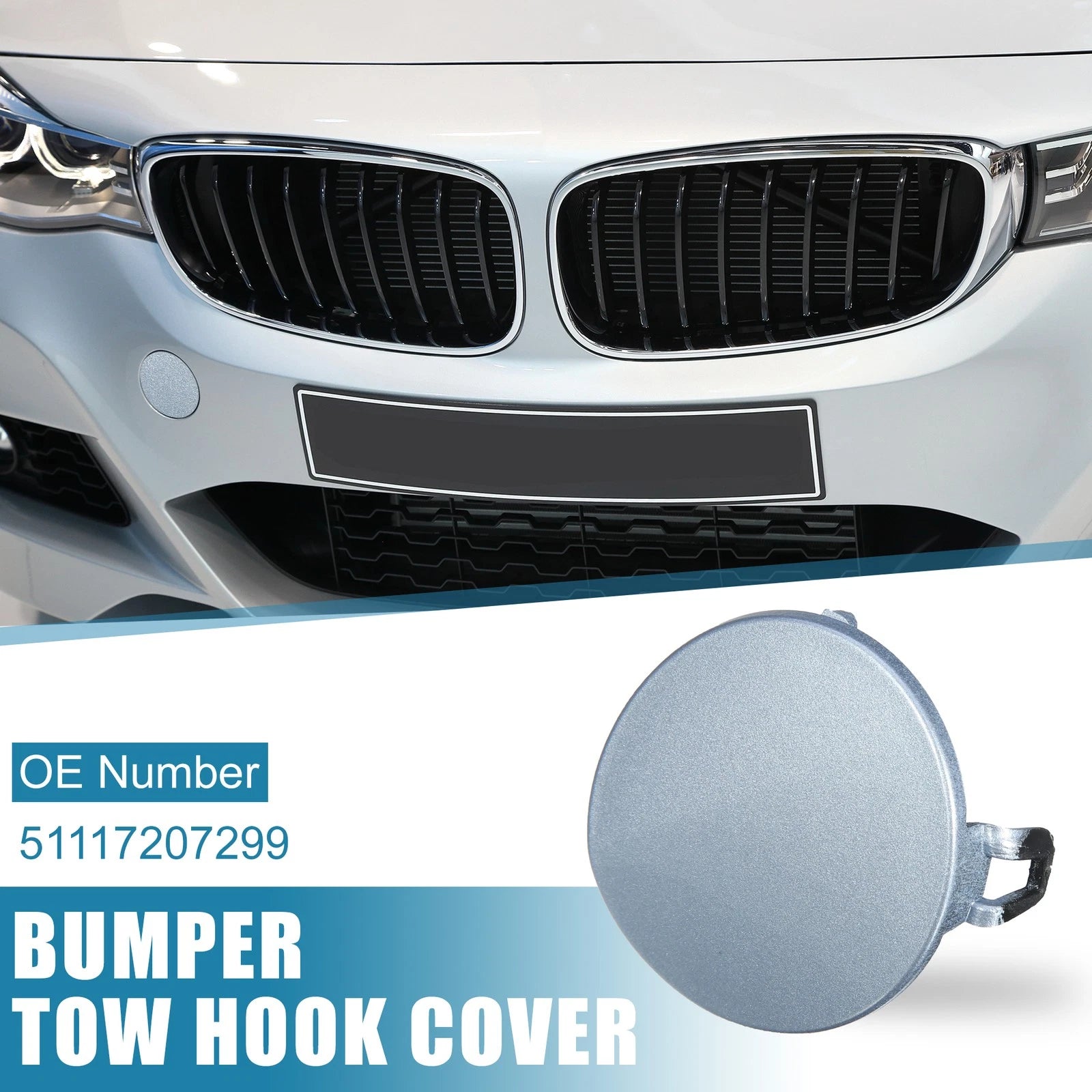 Front Bumper Tow Hook Cover 51117207299 for BMW 3 Series E90 E91 (2009–2012) Blue