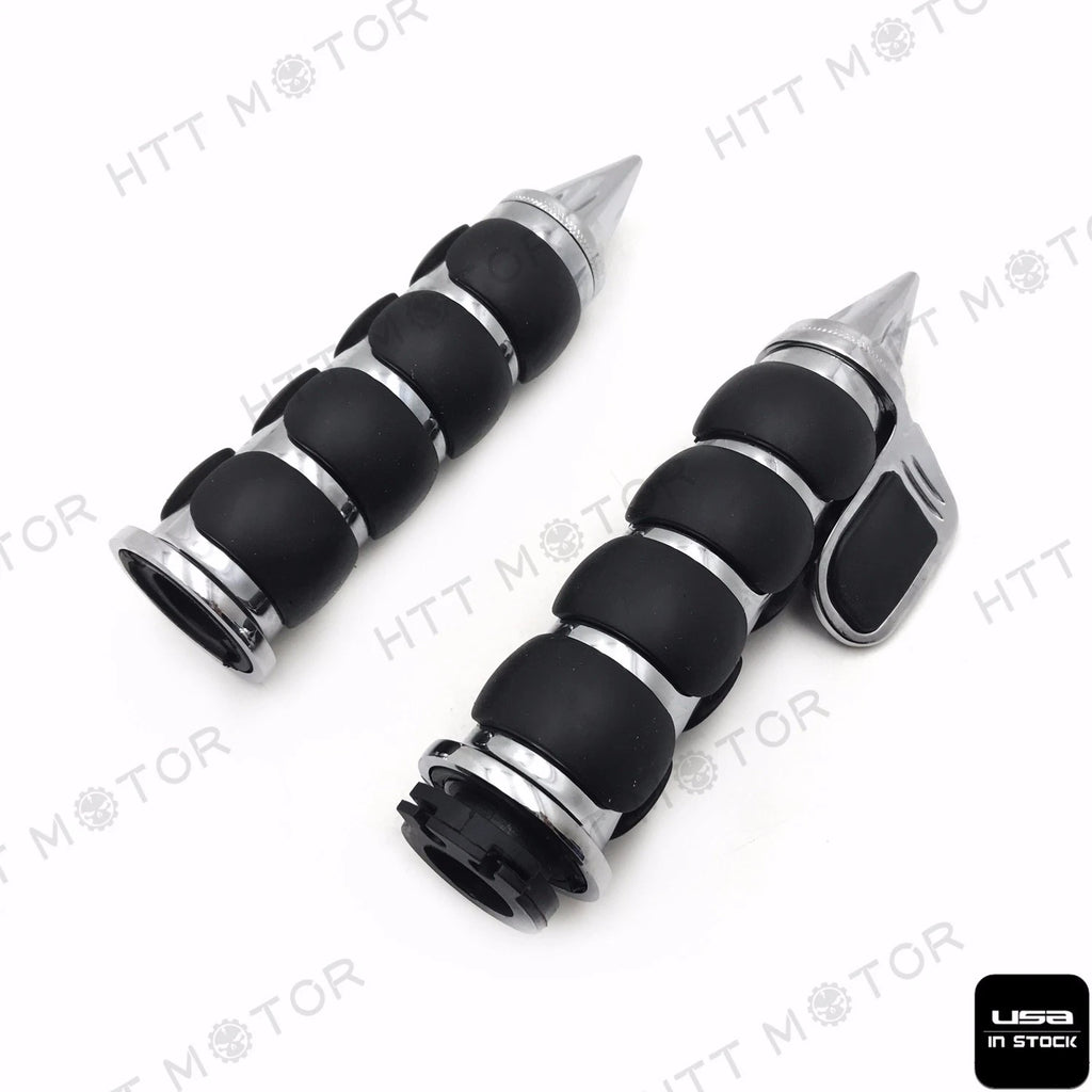 Spike 7/8" 22mm Handlebar Grips w/ Throttle Boss for Universal Motorcycle