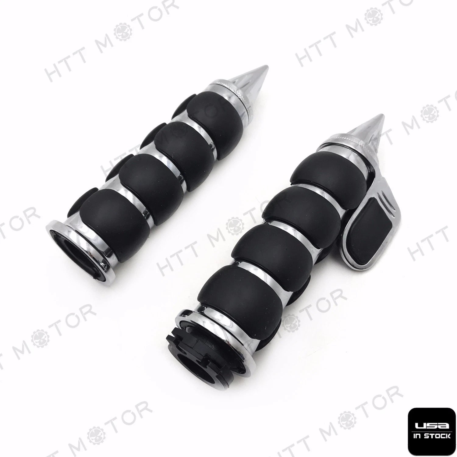 Spike 7/8" 22mm Handlebar Grips w/ Throttle Boss for Universal Motorcycle