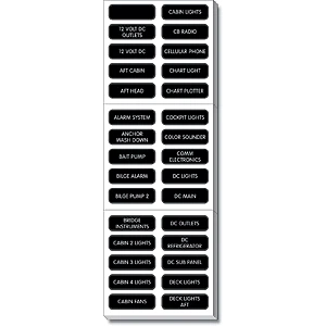 Label Set for Blue Sea 8039 DC Panel (Extended)