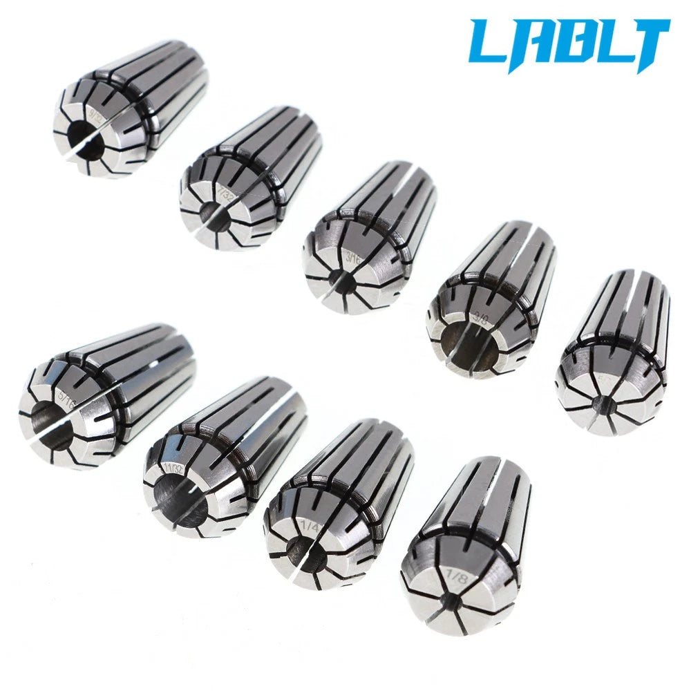 9Pcs ER16 Spring Collet Set for Milling Lathe Engraving Machine