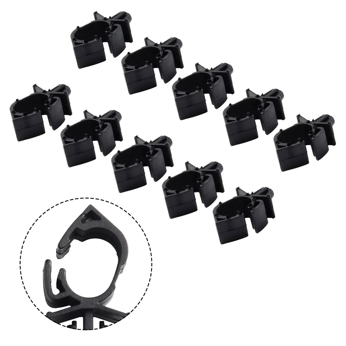 Set of 10 Wire Harness Fastener Lock Clips for Universal Use