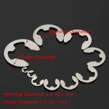 120Pcs E-Clip Retaining Circlip Assortment Kit 1.5mm to 10mm