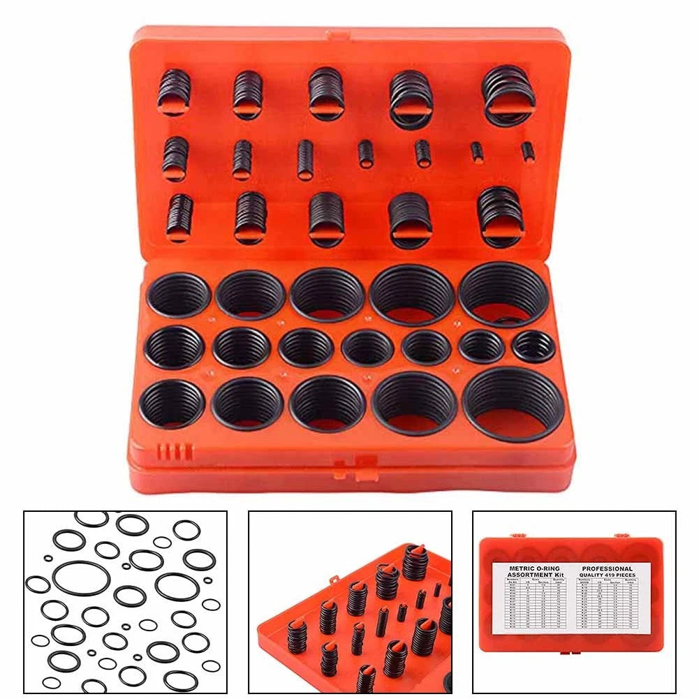 419pcs Metric O Ring Pack Nitrile Rubber Seals Various Sizes
