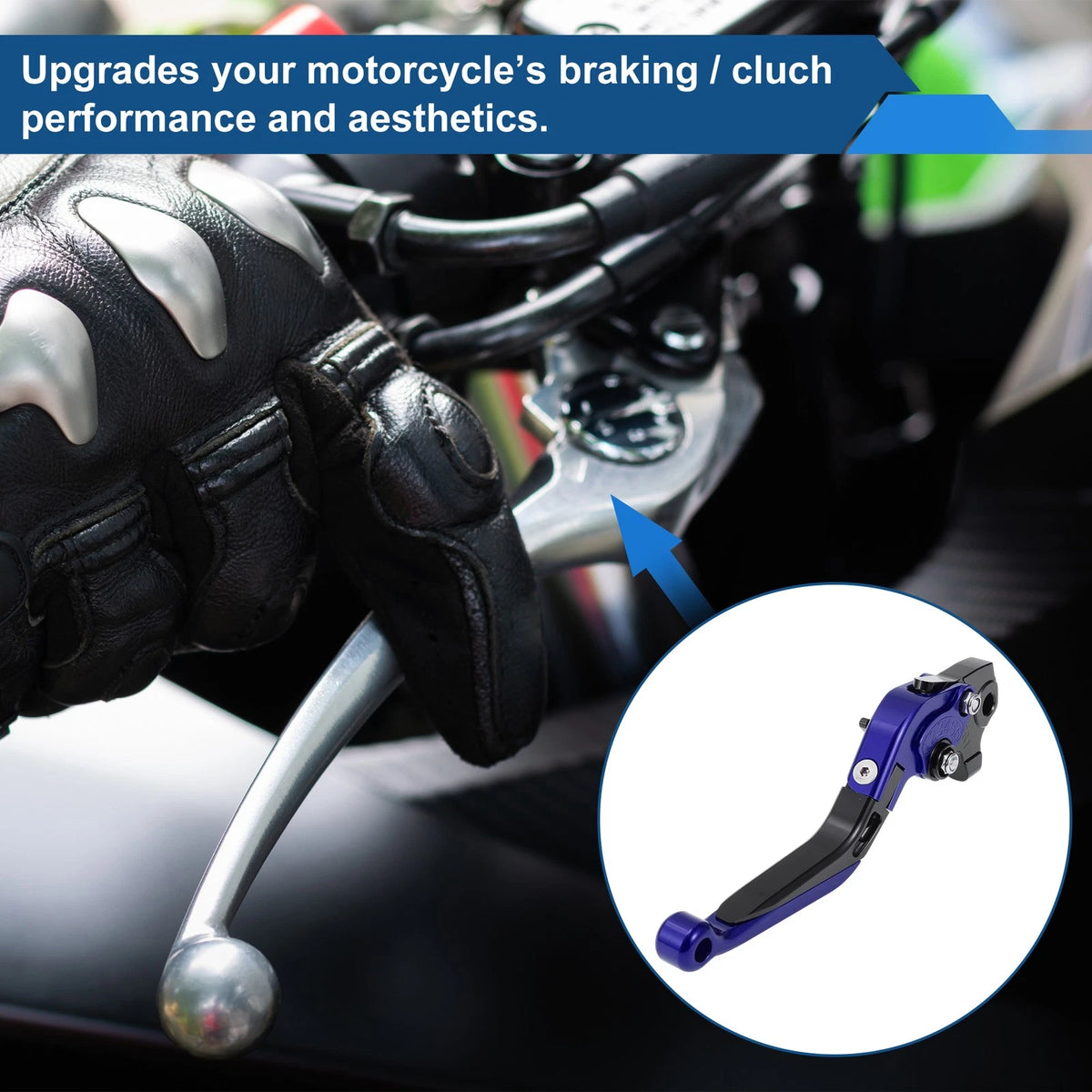 Adjustable Brake Clutch Lever for Yamaha WR125X (2009–2015) Blue Black