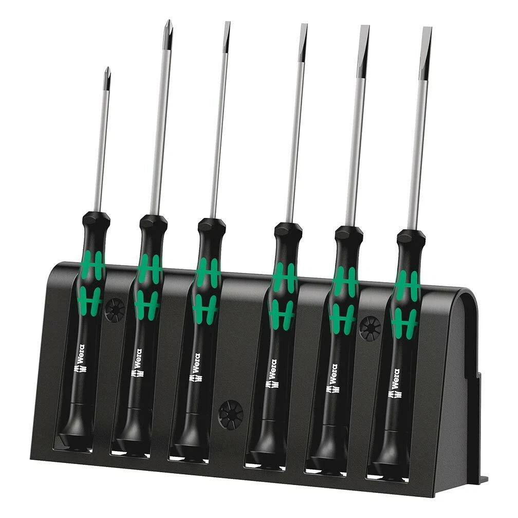 Set of 6 Wera Kraftform MicroSlotted Phillips Screwdrivers 05118152001