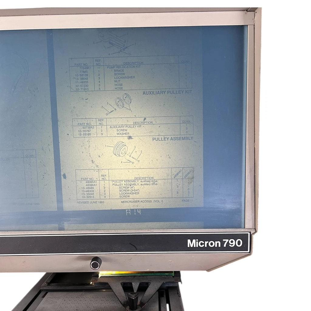 Micron 790 Microfiche Reader Projector for Vintage Models (Tested)