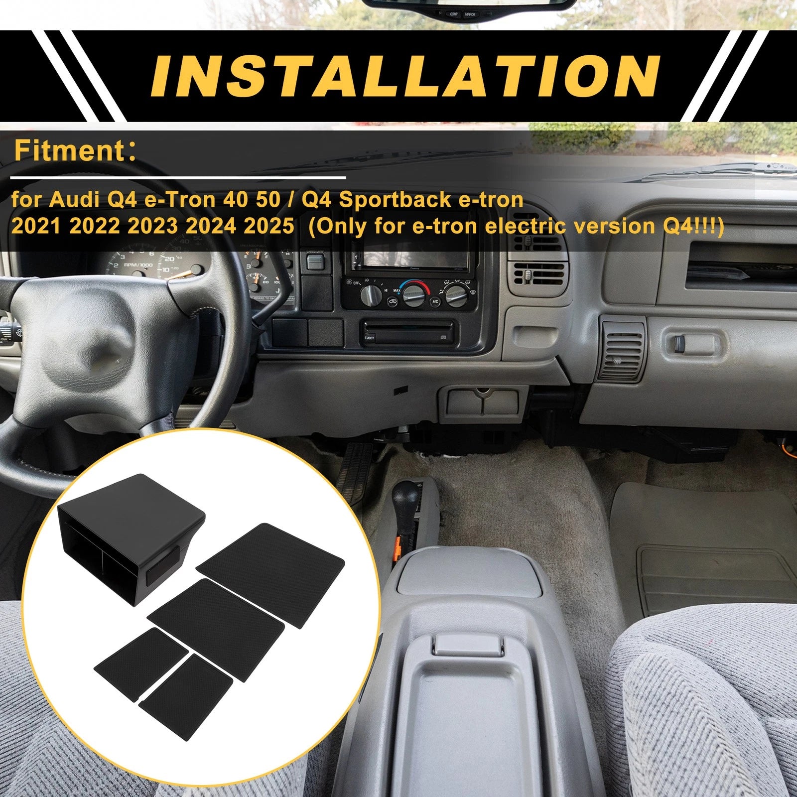 Center Console Armrest Organizer Tray for Audi Q4 e-Tron (2022–2024)