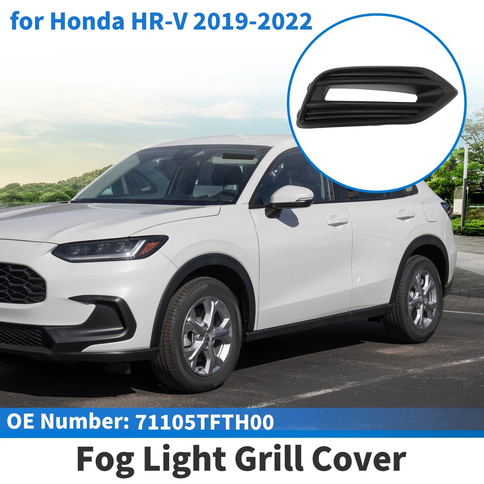Front Right Fog Light Grille Replacement for Honda HR-V (2019–2022)