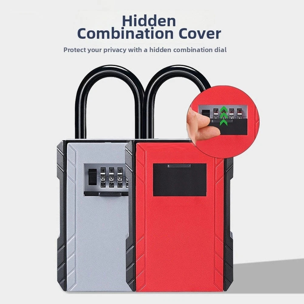 4 Digit Code Key Lock Box Waterproof with Rubber Ring Seal 19.3x6.9cm