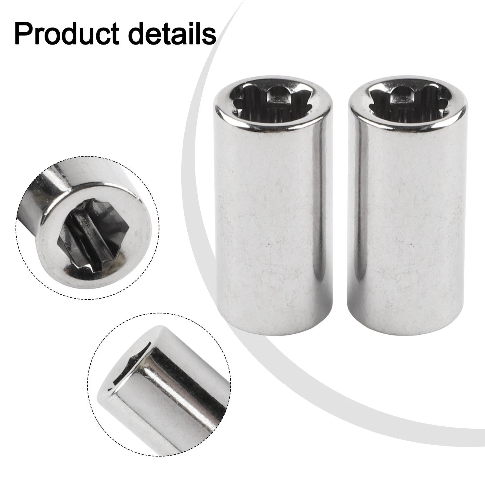 2X Socket Bit Adapter 1/4 Inch Square Drive to 1/4 Hex Chrome Vanadium Steel