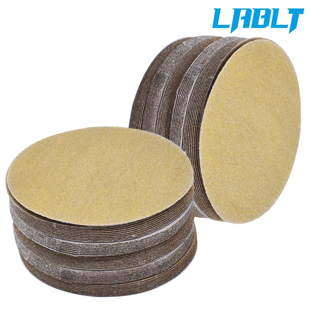 100 Pcs 5" 240 Grit Hook Loop Sanding Discs NO-Hole