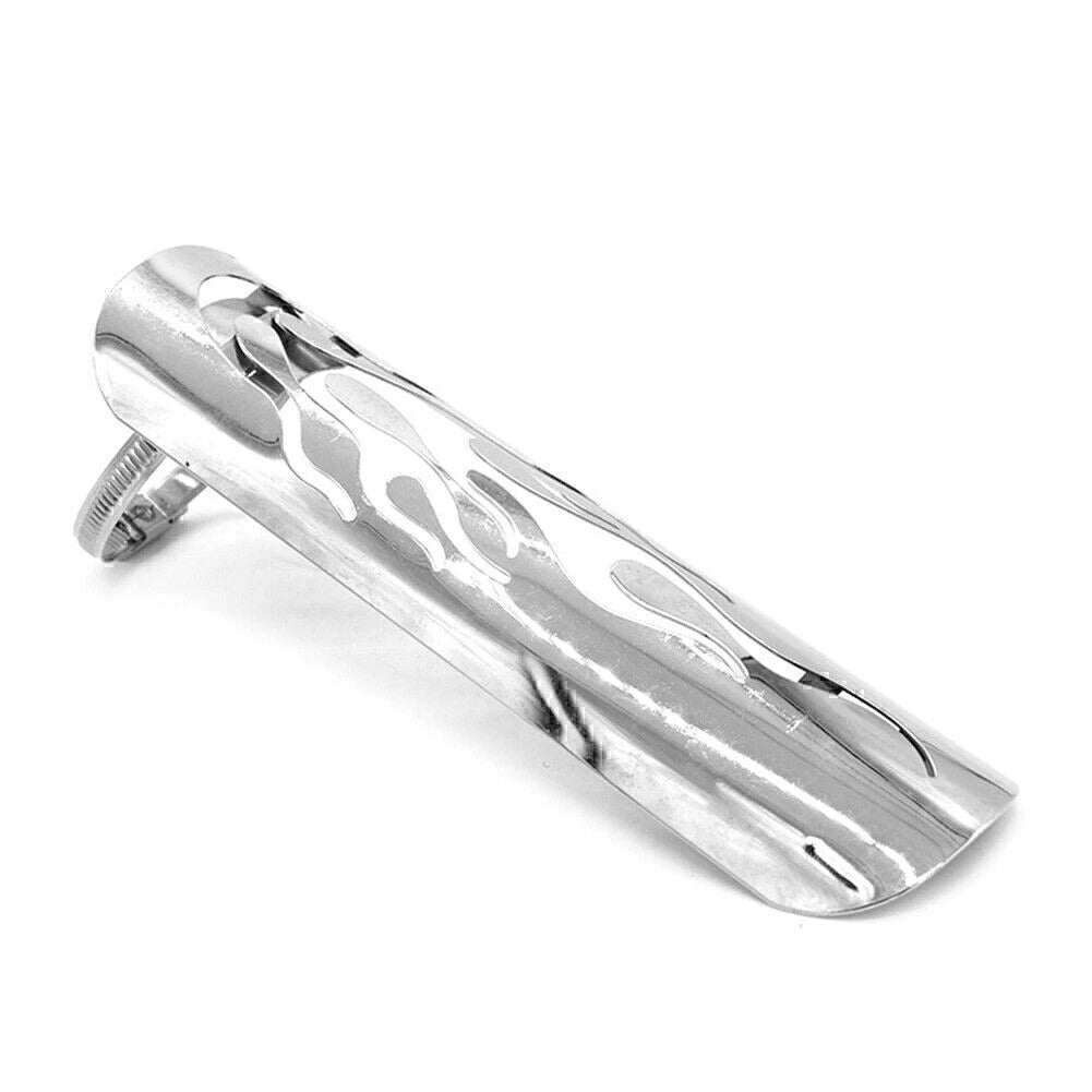 1x Motorcycle Chrome Exhaust Muffler Pipe Heat Shield Cover Heel Guard Universal