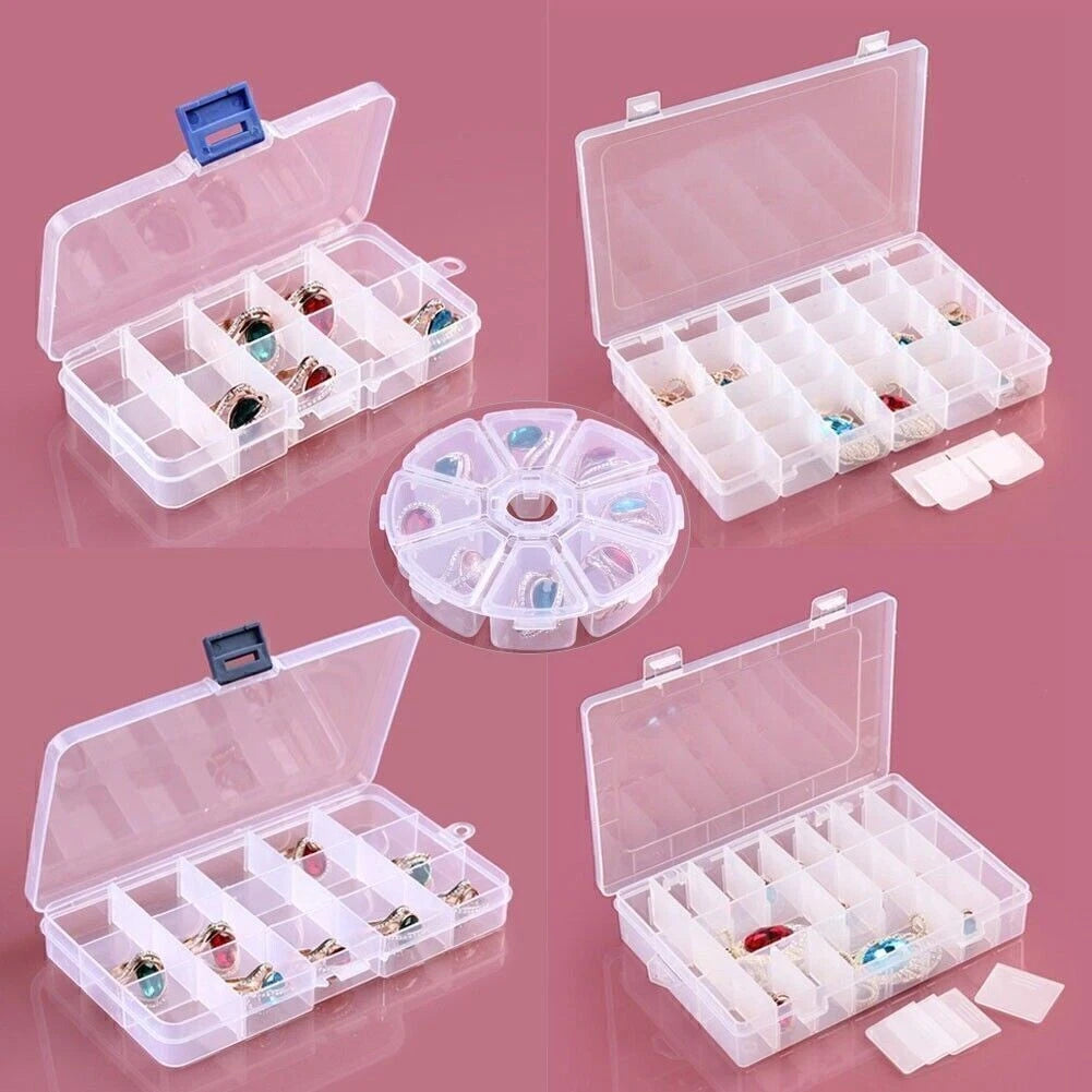 Adjustable Jewelry Ring Organizer Box for Earrings Storage Case
