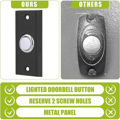 Replacement Metal Doorbell Push Button for Low Voltage Systems