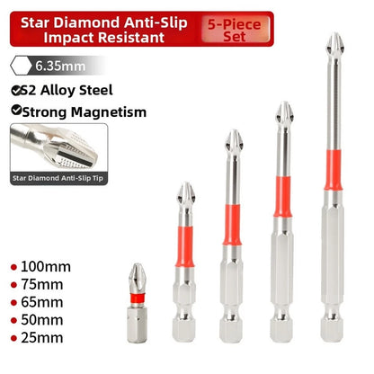 PH2 Screwdriver Bit Set for Power Tool (Shock Resistant, Slender Waist)
