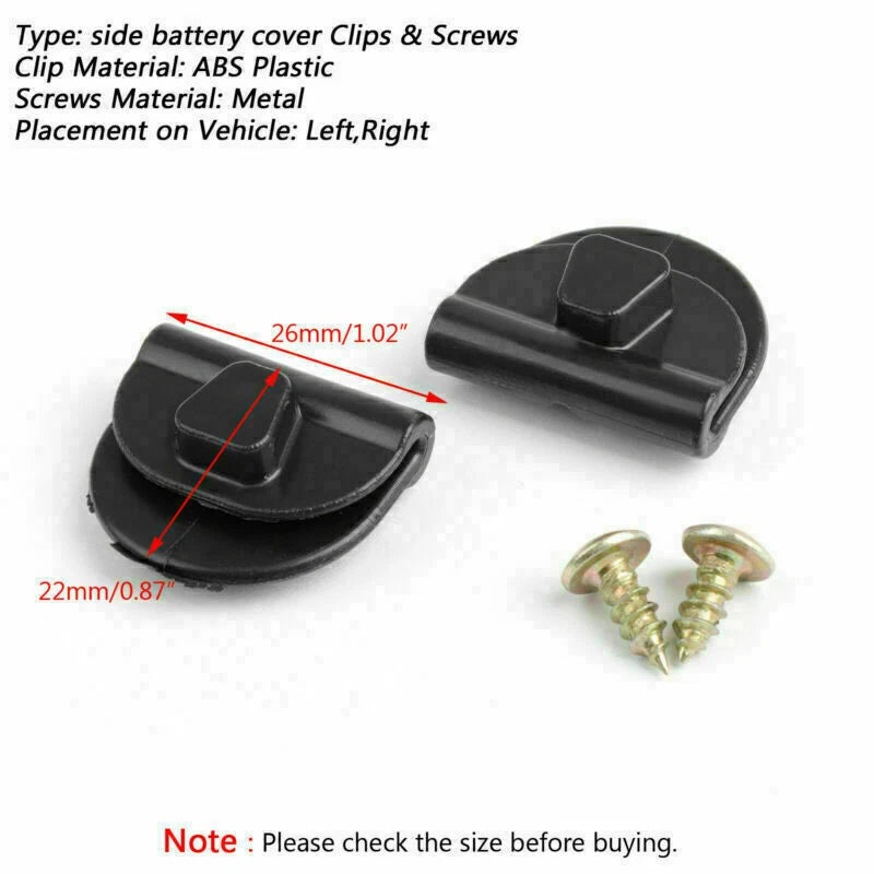 10pcs Battery Left Side Cover Clip + Screw for Sportster XL883 1200 (2004–2018)