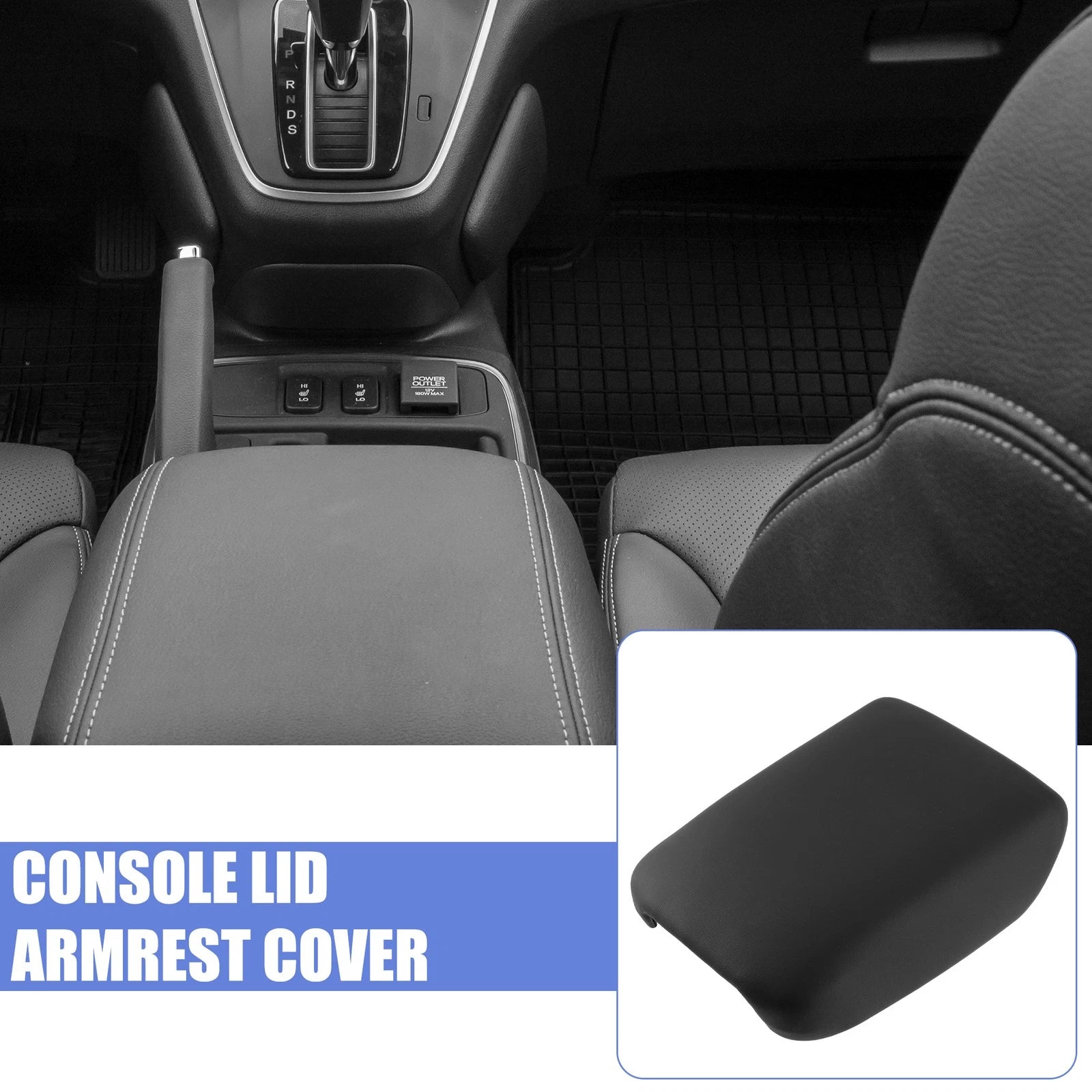 Console Lid Armrest Cover for Honda CRV 2012–2016 Armrest Cover Pad Black