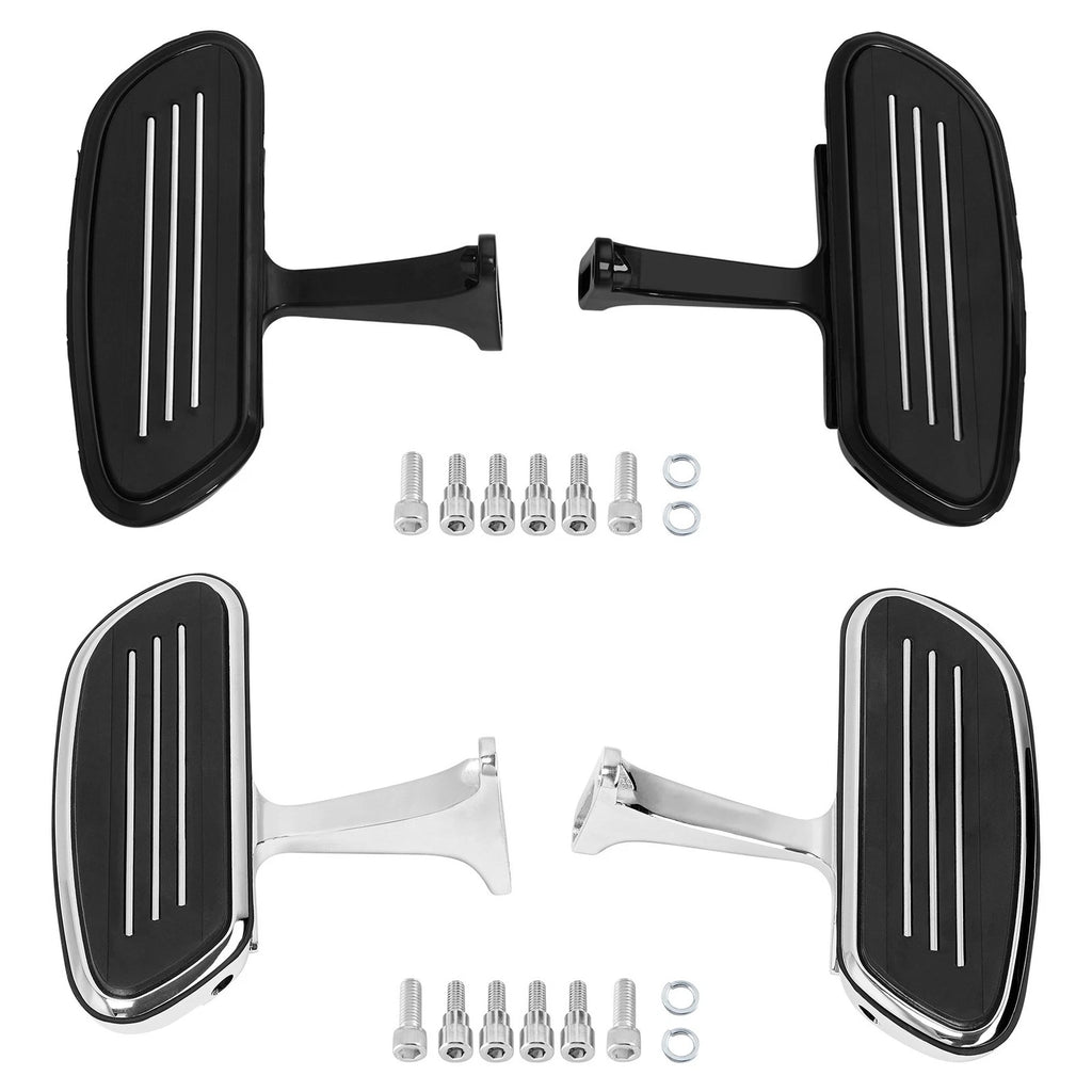 Black/Chrome Passenger Floorboard for Harley Glide (1993–2025)