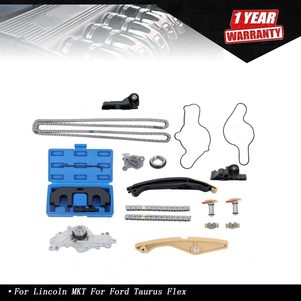 Timing Chain Kit with Camshaft Holding Tool for Lincoln MKT, Ford Taurus, Flex