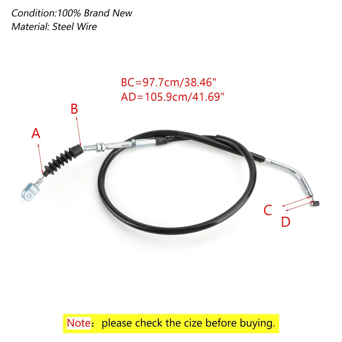 Clutch Cable for Suzuki GW250 Inazuma (2014–2017) 58200-48HC0