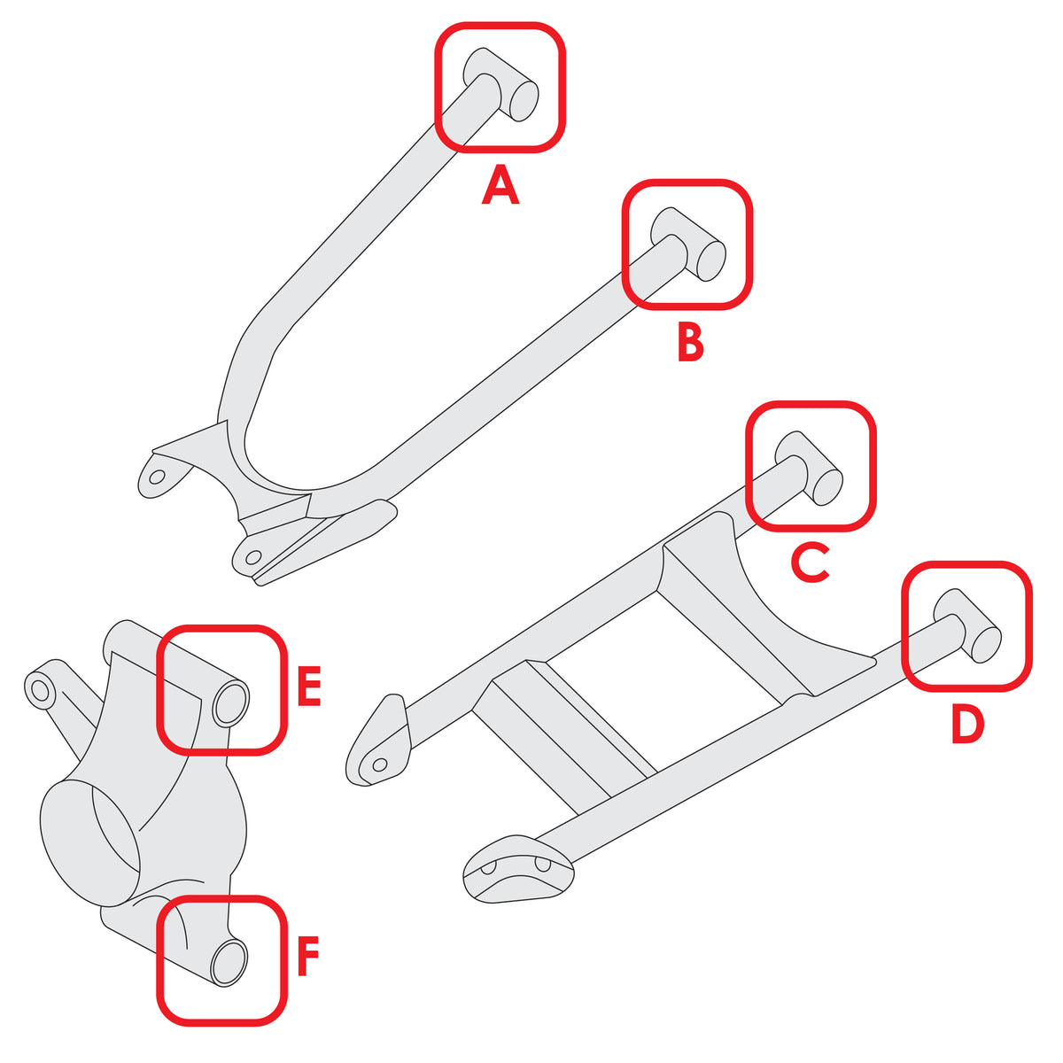 A Arm Pivot Shafts Replacement for Honda TRX650FA Rincon 650 (2003–2005)