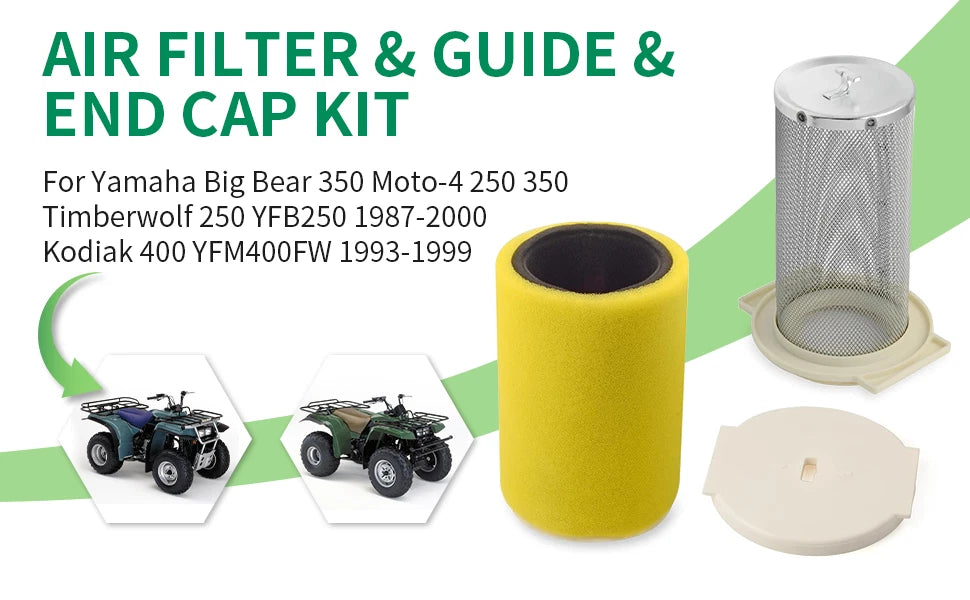 Air Filter Guide End Cap Kit for Yamaha Moto-4 350 YFM350ER (1987–1995)