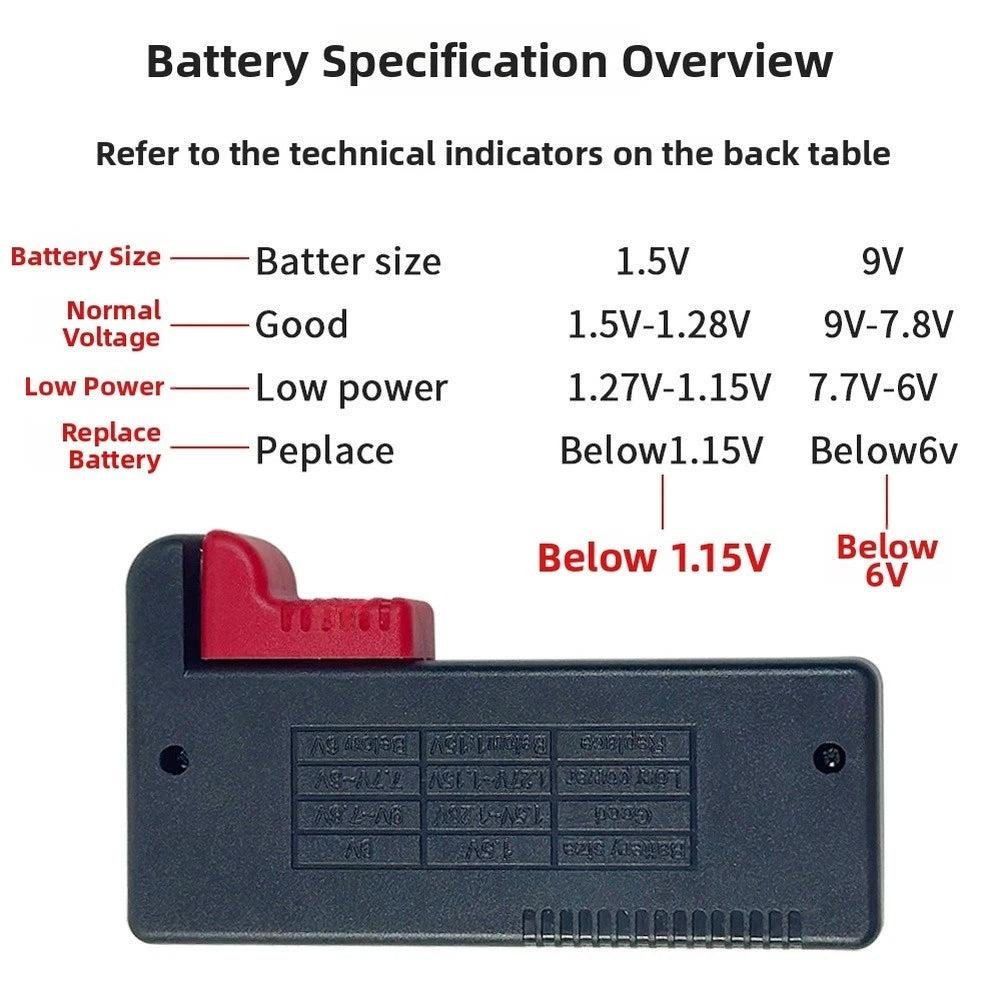 Battery for AA AAA Button Cells (1.2V, 3V, 3.7V, 4.8V, 9V)