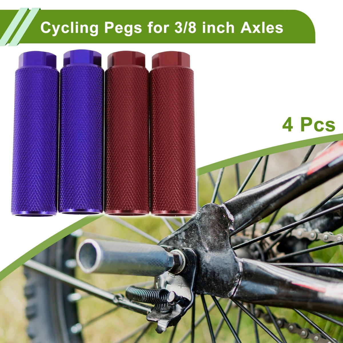 4 Pcs 100mm Bicycle Foot Pegs Backrest Stands for Bike Seat (2010–2026)