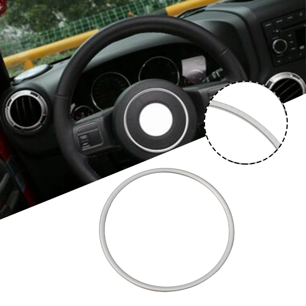 Silver Steering Wheel Trim Emblem for Wrangler Compass (2011–2023)