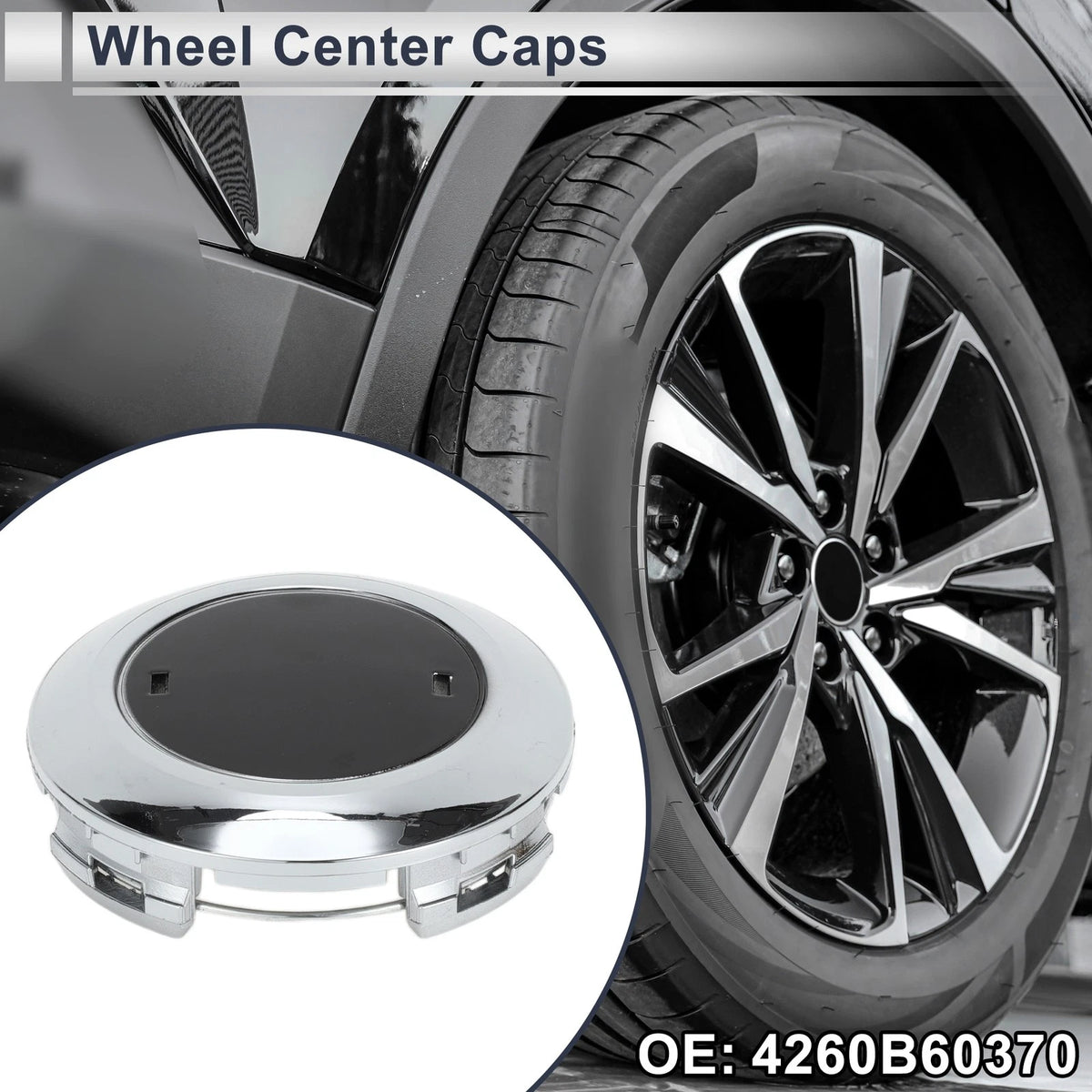 Wheel Center Cap Replacement for Toyota Land Cruiser (2008–2021) Silver Tone