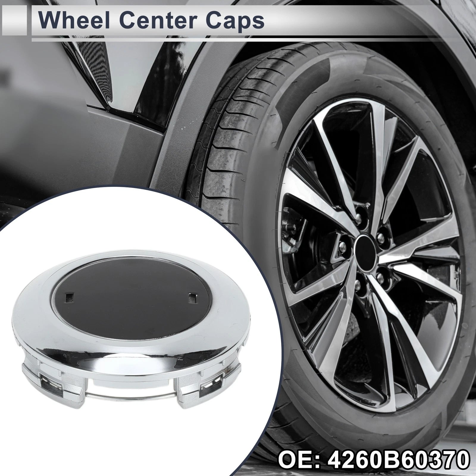 Wheel Center Cap Replacement for Toyota Land Cruiser (2008–2021) Silver Tone