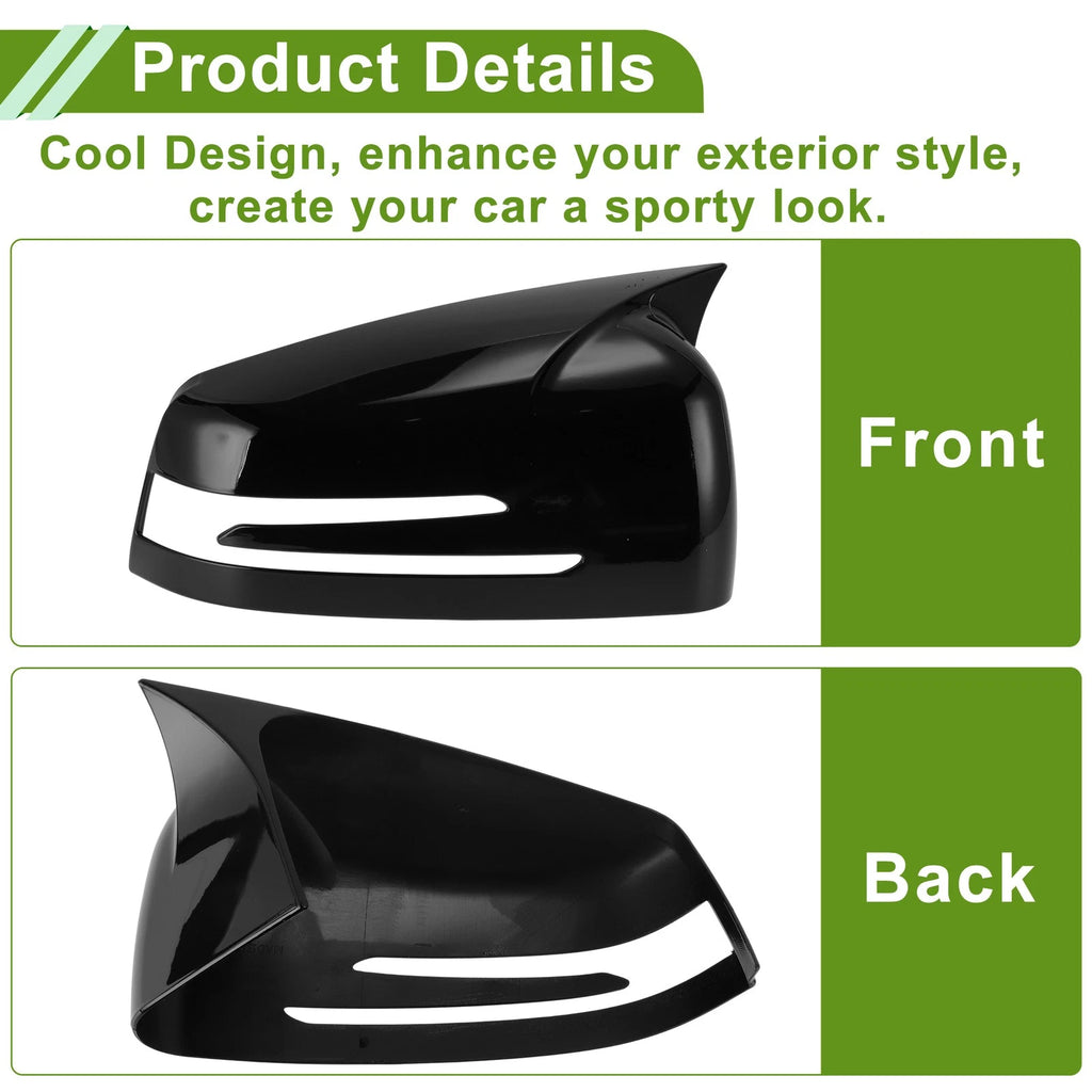 Mirror Cover Cap Pair Replacement Gloss Black for Mercedes-Benz A-Class W176 (2013–2019)