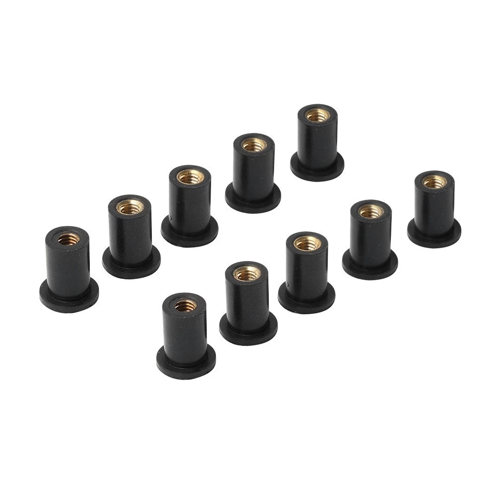 10x Windshield Rubber Nut M4 for Motorcycle (Vibration Damper)