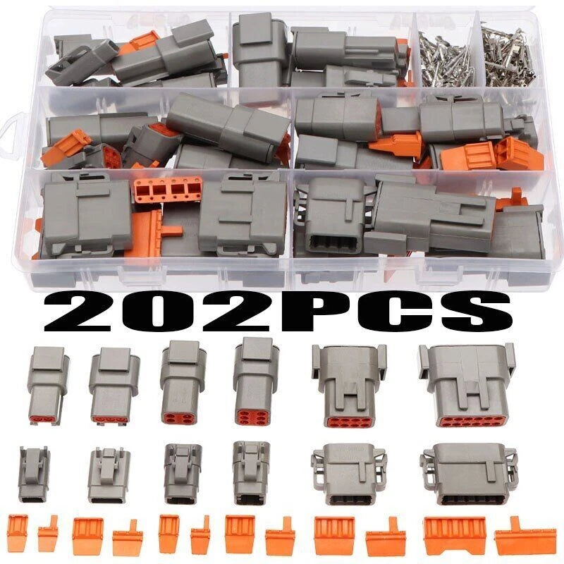 202PCS Deutsch DT Series Waterproof Connector Multi Plug (2, 3, 4, 6, 8, 12 Way)