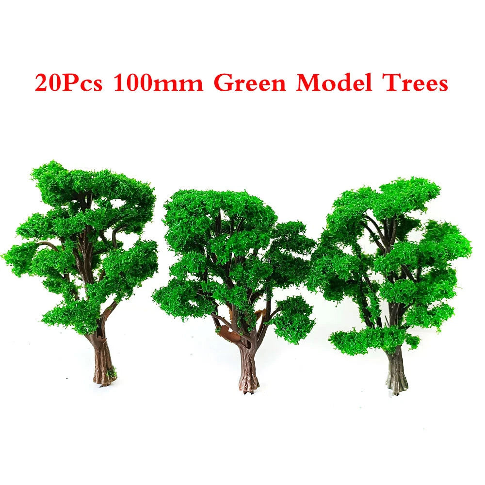 20pcs Model Trees for Train Railroad Landscape Scenery (1:100 Scale)